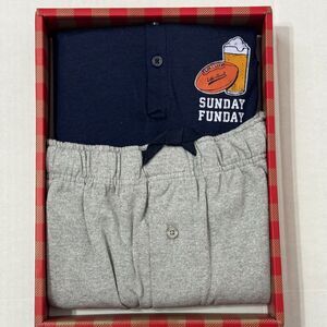 Life Is Good NWT Pajama Set Sz M Blue Grey Long Sleeve Henley And Knit Pants